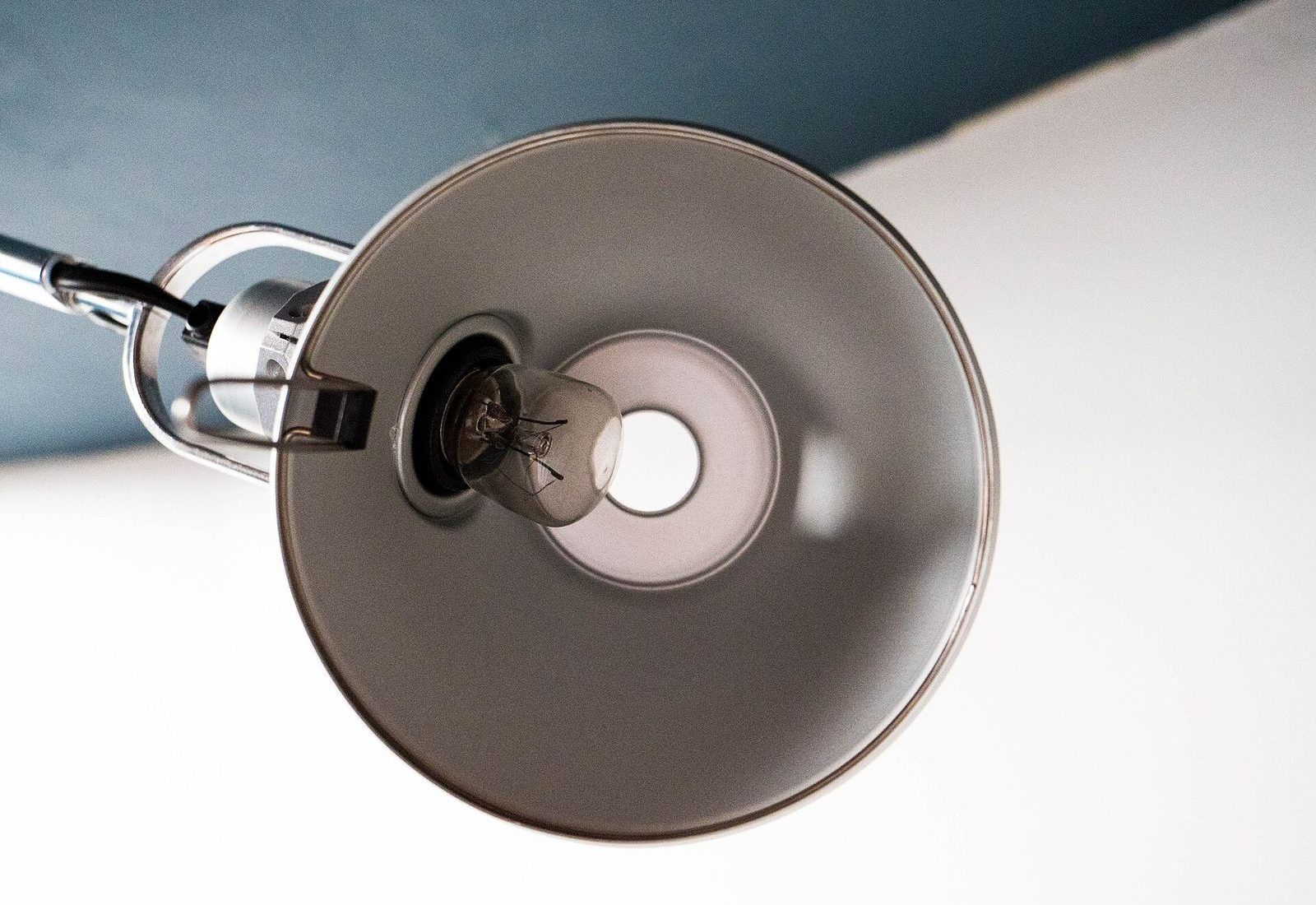 A white architect desk lamp